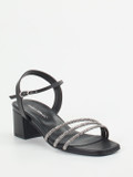 Andrea Sabatini – Sandalette aus Metallicleder Schwarz