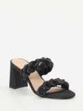Ralph Harrison – High Heel Mules aus Textil in Schwarz