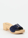 Softclox – Clogs aus Veloursleder in Dunkelblau