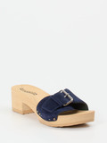 Softclox – Clogs aus Veloursleder in Dunkelblau