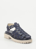 Andrea Puccini – Sandalen aus Lammleder Dunkelblau