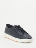 Santoni – Low-Top Sneaker aus Lammleder dunkelblau
