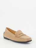 Tod's – Loafer aus Veloursleder sandbeige