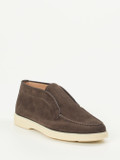 Santoni – Slip-On Mokassins aus Veloursleder Braun
