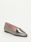 Pretty Ballerinas – Loafer-Ballerinas aus geprägtem Leder silber