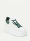 Hogan – Plateau-Sneaker aus Lammleder Weiß-Grün