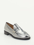 Andrea Puccini – Loafer aus Metallicleder silber
