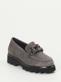 Sioux – Loafer aus Veloursleder in Silbergrau