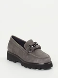 Sioux – Loafer aus Veloursleder in Silbergrau