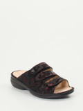 Finn Comfort – Pantolette aus geprägtem Leder Camouflage