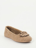 Thies – Ballerina-Hausschuh aus Wollfilz beigebraun