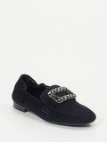 Andrea Puccini - Slipper aus Veloursleder in blau