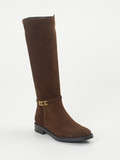 Tod's – Kniehohe Stiefel aus Veloursleder braun