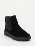 Semler – Chelsea-Stiefelette aus Veloursleder Schwarz