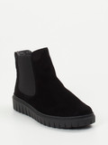 Semler – Chelsea-Stiefelette aus Veloursleder Schwarz