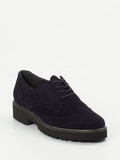 Semler – Brogues aus Veloursleder in Dunkelblau