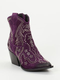 Konstantin Starke – Western-Stiefeletten aus Veloursleder Violett
