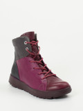 Think – Schnürstiefeletten aus Ziegenleder Brombeerrot