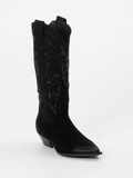 Konstantin Starke – Cowboyboots aus Veloursleder schwarz