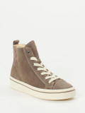 Gabor – Schnürstiefelette aus Veloursleder taupe