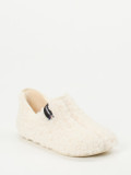 Verbenas – Hüttenschuh aus Teddyfleece wollweiß