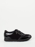 Semler – Komfort-Sneaker aus Velours- und Lackleder Schwarz