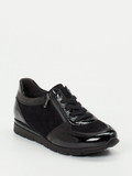 Semler – Komfort-Sneaker aus Velours- und Lackleder Schwarz