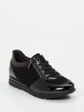 Semler – Komfort-Sneaker aus Velours- und Lackleder Schwarz