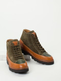 Galizio Torresi – Schnürboots aus Veloursleder olivgrün