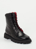 Pas de Rouge – Schnürboots aus Lammleder Schwarz