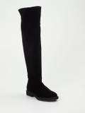 Andrea Puccini – Overkneestiefel aus Veloursleder Schwarz