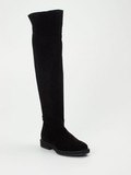 Andrea Puccini – Overkneestiefel aus Veloursleder Schwarz