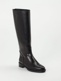 Andrea Puccini – Kniehohe Stiefel aus Kalbleder schwarz
