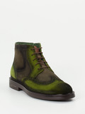 Galizio Torresi – Brogue-Boots aus Veloursleder olivgrün
