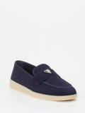 Prada – Loafer aus Veloursleder in Dunkelblau