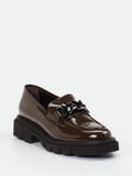 Mannori – Chunky Loafer aus Lackleder schokobraun