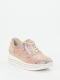 Waldläufer – Plateau-Sneaker aus geprägtem Leder metallic
