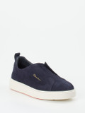 Santoni – Slip-On Sneaker aus Veloursleder Blau