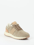 Tod's – Sneaker aus Veloursleder in Beigegrau