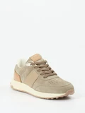 Tod's – Sneaker aus Veloursleder in Beigegrau