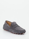 Tod's – Slipper aus Veloursleder in Anthrazitgrau