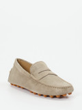 Tod's – Mokassin aus Veloursleder in Beigegrau