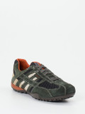 Geox – Low-Top Sneaker aus Veloursleder Olivgrün