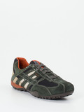 Geox – Low-Top Sneaker aus Veloursleder Olivgrün