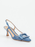 Konstantin Starke – Slingback-Pumps aus Textil in Denim-Optik