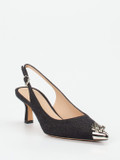 Konstantin Starke – Slingback-Pumps aus Glitzertextil Schwarz