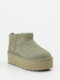 UGG – Plateau-Stiefelette aus Veloursleder Salbeigrün