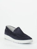 Floris van Bommel – Loafer aus Veloursleder Dunkelblau