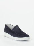 Floris van Bommel – Loafer aus Veloursleder Dunkelblau