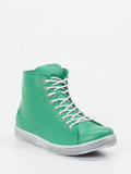 Andrea Conti – High-Top Sneaker aus Kalbleder smaragdgrün